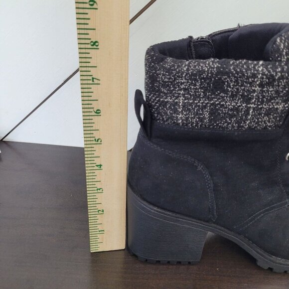 NEW SUN STONE ROMINA LACE-UP HIKER BOOTIES BLACK SIZE 11M - Picture 6 of 11